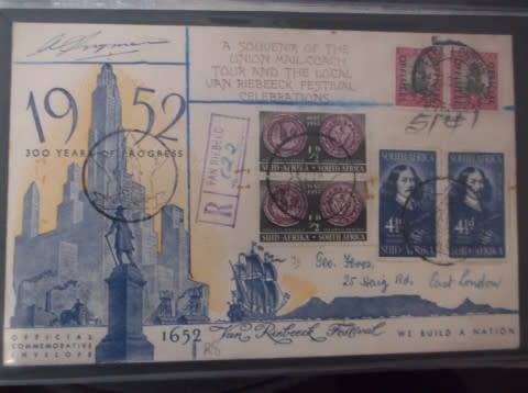 FIRST DAY ISSUE :  TERCENTENARY OF LANDING OF VAN RIEBEECK 14 MARCH 1952